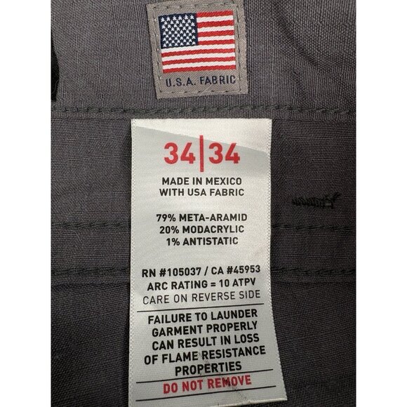 Ariat FR M4 Relaxed Duralight Ripstop Bootcut Pant Gray Men’s 34x34 10026002 - Picture 7 of 12